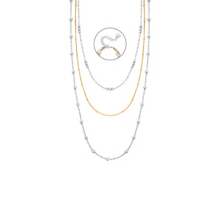 Collana Donna 4US Cesare Paciotti Acciaio Tre Fili Bicolore 4UCL8138W